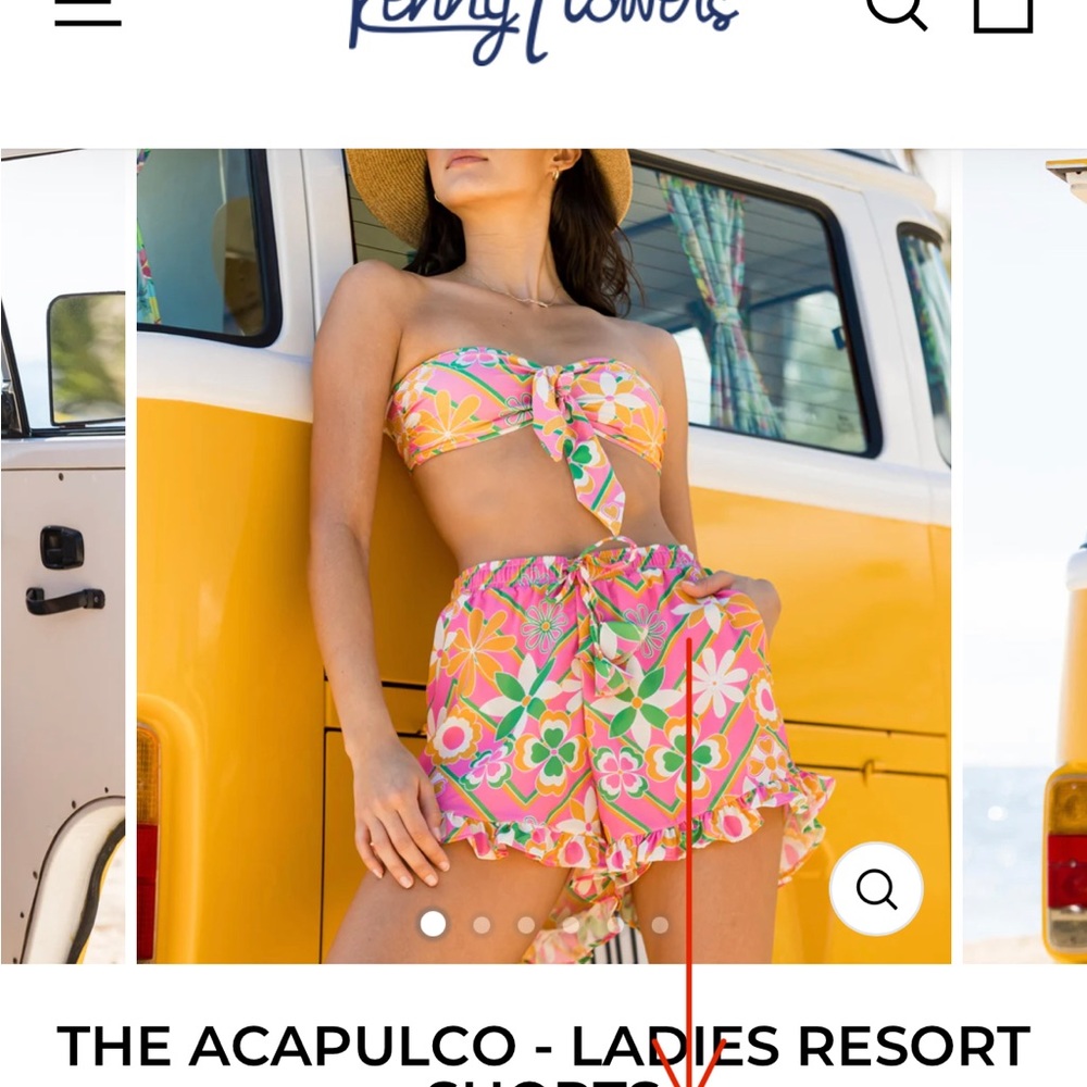 Kenny Flowers Acapulco Resort Set, bikini bottom, top and cover shorts
